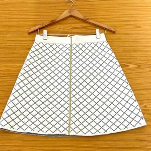 Sandro White and Black A-Line Skirt